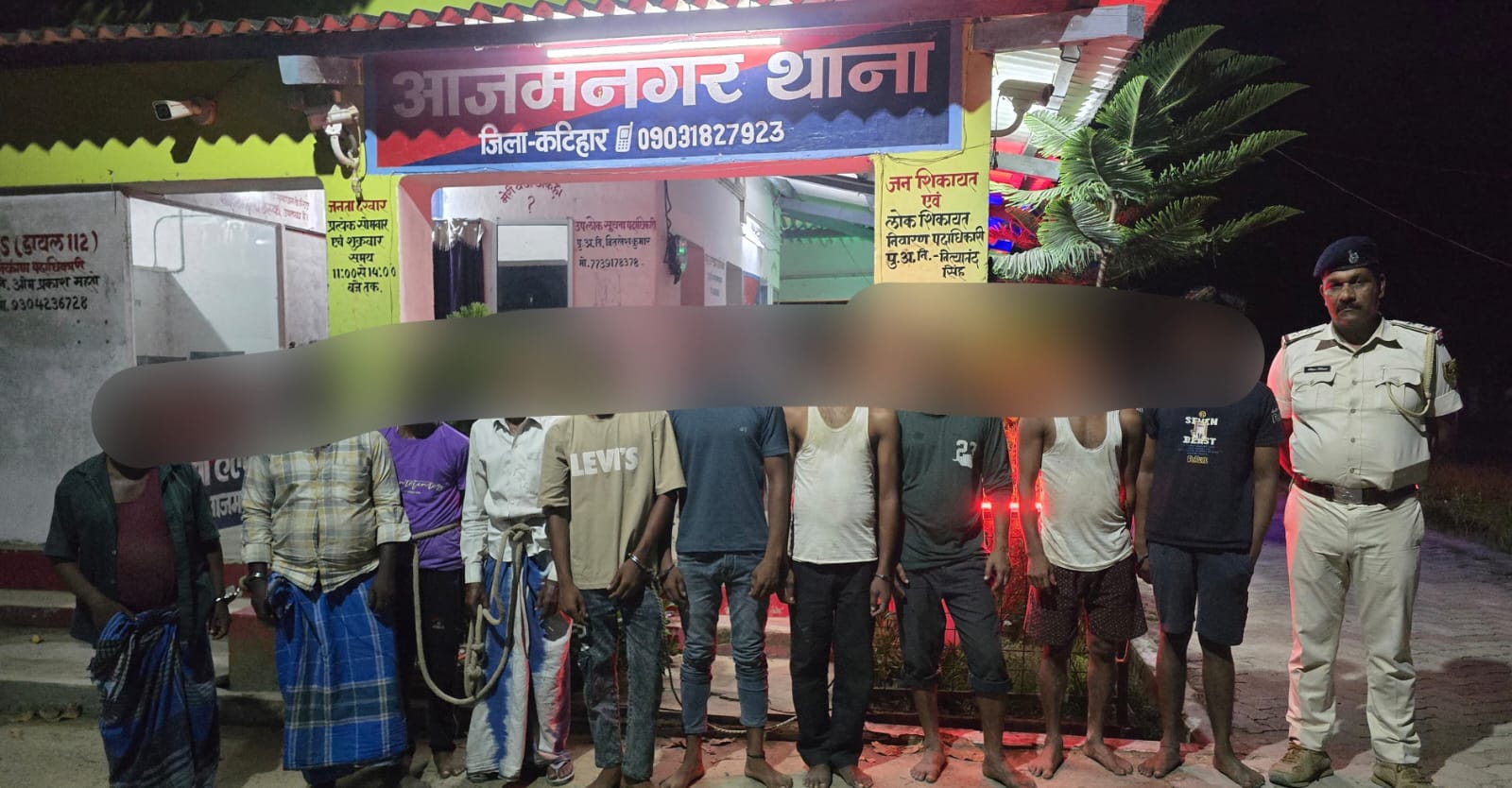 आजमनगर थाना पुलिस द्वारा नशे के विरुद्ध कार्रवाई करते हुए नशे की हालत में कुल-10 अभियुक्तों को गिरफ्तार किया गया।