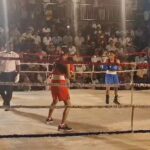 भागलपुर में बॉक्सिंग मेमोरियल चैंपियनशिप 2026 में मुकाबला करते युवा खिलाड़ी