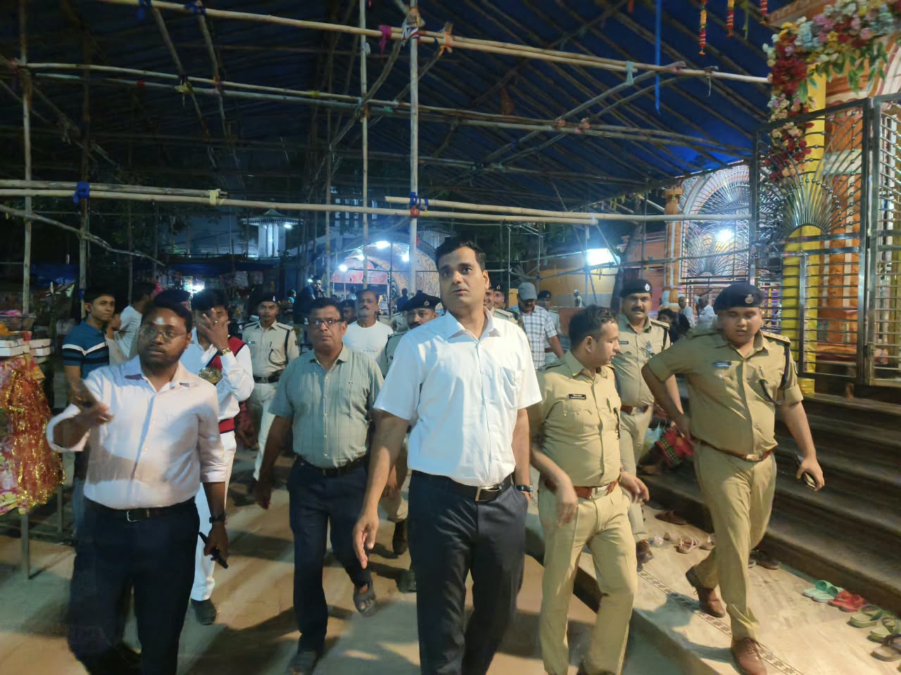 कटिहार दुर्गा पूजा पंडाल निरीक्षण